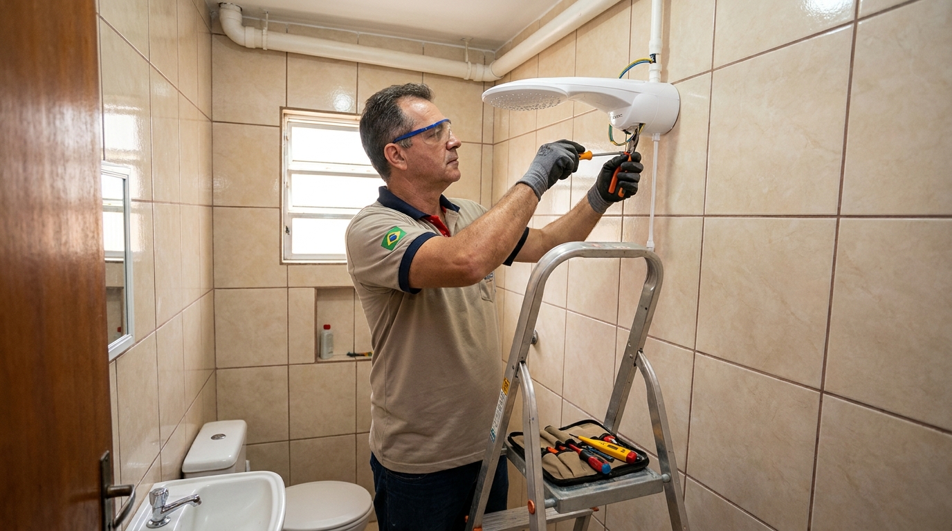 Substituição de Chuveiro Antigo na Casa Forte, Recife‑PE